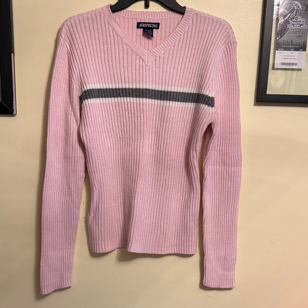 Aeropostale Pink V-Neck Sweater